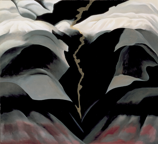 Georgia O'Keeffe, Black Place III, 1944, oil on canvas 36 by 40 inches, Georgia O'Keeffe Museum, Gift of the Burnett Foundation, 1987, Private Collection.