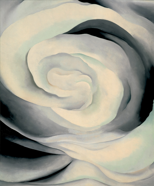 Georgia O'Keeffe, Abstraction White Rose, 1927, oil on canvas, 36 by 30 inches, Georgia O'Keeffe Museum, gift of the Burnett Foundation and the Georgia O'Keeffe Foundation, Georgia O'Keeffe Museum/Artist Rights Society (ARS), New York.