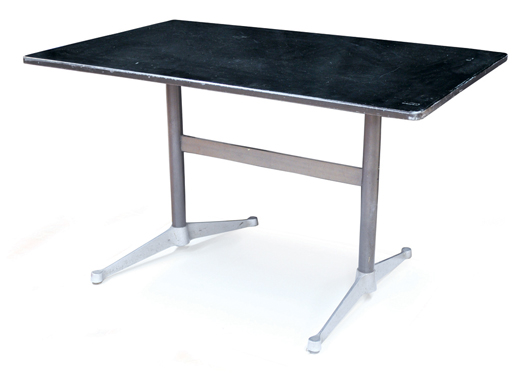 A highlight of the furniture category will be this Herman Miller aluminum group slate table designed by Charles and Ray Eames. Image courtesy of Clars Auction Gallery.
