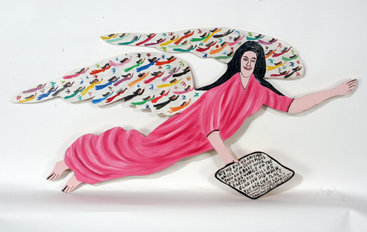 ‘Angel’ by Howard Finster, perhaps the most famous folk artist of all time. Image courtesy of Slotin Folk Art.