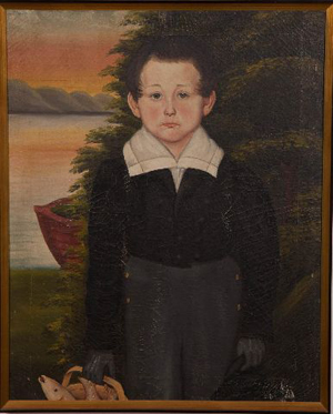 Important 19th-century folk art portrait. Image courtesy of John McInnis Auctioneers.