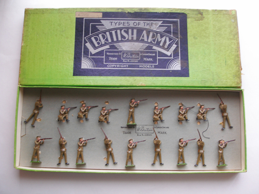 Britains Set #1328, British Army Active Service, second version, 1937-1941, $1,298. Old Toy Soldier Auctions image.