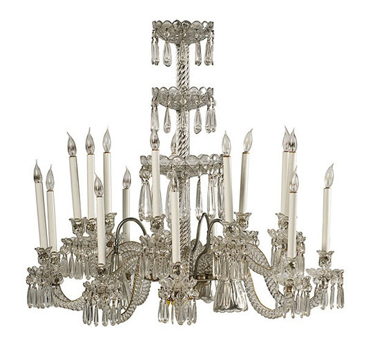 Baccarat crystal chandelier, est. $4,000-$6,000. Image courtesy of Cowan’s Auctions.