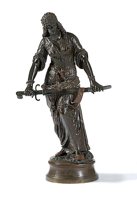 Judith, sculpture by Emile Coriolan Hippolyte Guillemin, est. $6,000-$8,000. Image courtesy of Cowan’s Auctions.