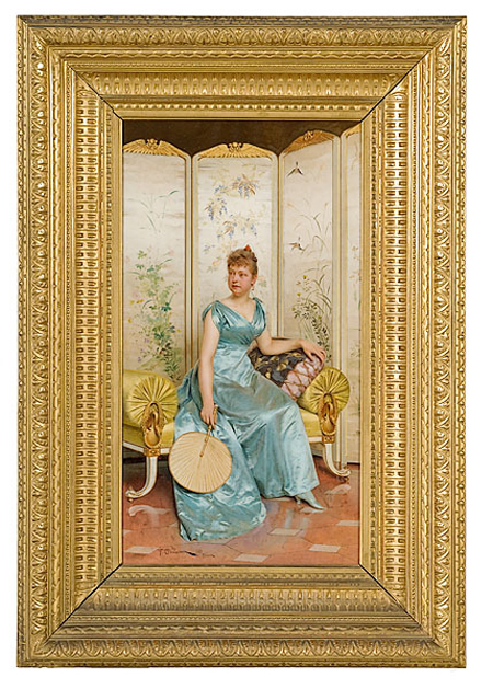Portrait of Woman by Frederick Soulacroix, Oil on Canvas, est.- $25,000-$35,000. Image courtesy of Cowan’s Auctions.