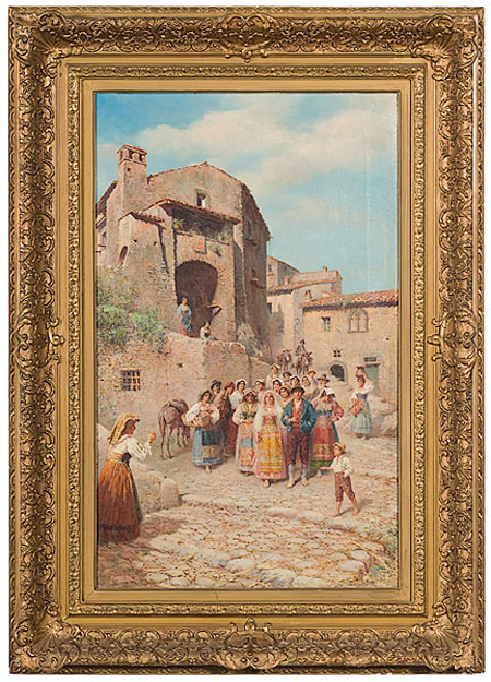 Townscape by Francesco Bergamini, oil on canvas, est. $10,000-$15,000. Image courtesy of Cowan’s Auctions.