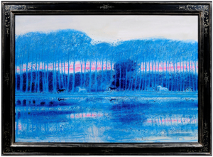 A copy of the receipt for André Brasilier’s Les étangs bleus loupeigne (Blue Ponds) accompanied the painting. The 1984 oil on canvas was the top lot of the 660-lot sale, finishing at $43,700.