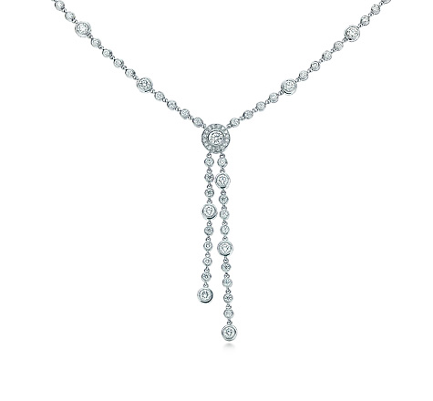 Tiffany Swing diamond double-drop Y necklace in platinum, $21,500. © Tiffany & Co.