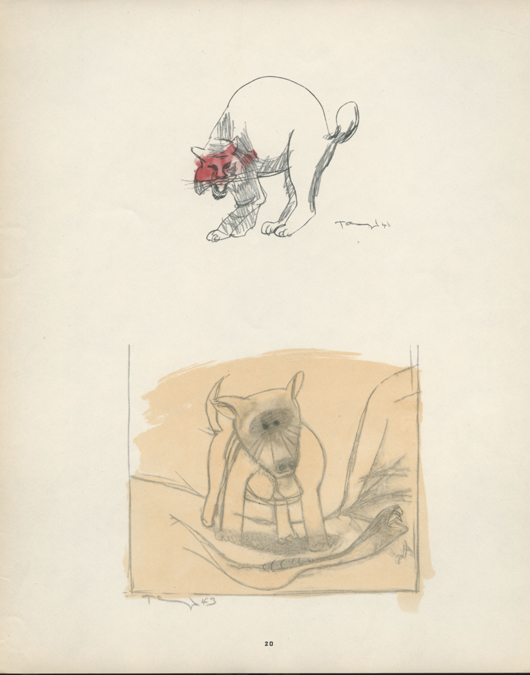 Drawings by Tamayo, Rufino Tamayo, Mexico, D.F.: Ediciones Mexicanas, 1950. From the collection Stanley Marcus. Gift of Linda Marcus, 2003. Portfolio, Folio NC1095.T35 G38 1950.