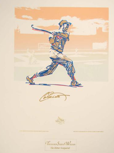 Red Sox Ted Williams print, Beninati Art, signed, est. $300-$500. Universal Live photo.