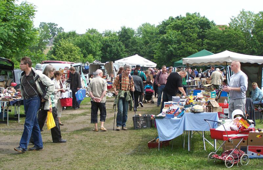 A large crowd enjoys treasure hunting in the far-flung fields at the Agra in Leipzig. Photo by Heidi Lux.
