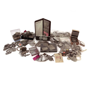 Cowan's sold this collection of legally acquired U.S. military dog tags in May 2008. Image courtesy of Cowan's Auctions Inc. and LiveAuctioneers archive.