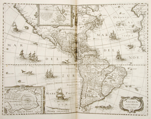One map – Transylvania – is missing from Mercator’s 1636 atlas titled ‘A Geographicke Description of the Regions, Countries and Kingdoms of the World, through Europe, Asia, Africa and America.’ Nevertheless, it has a $30,000-$50,000 estimate. Image courtesy of Leslie Hindman Auctioneers.