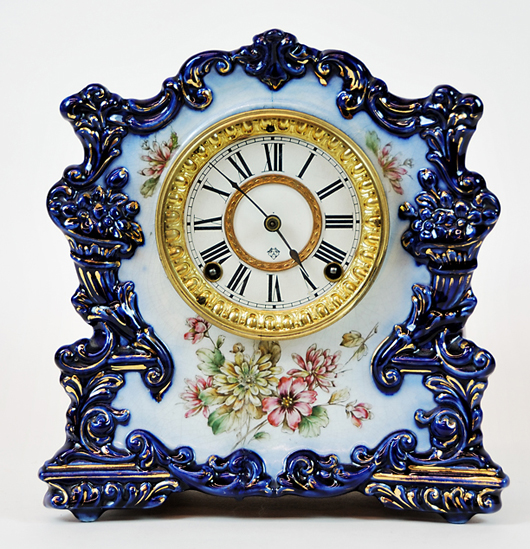 A Porcelain Ansonia Clock. Image courtesy Morton Kuehnert Auctioneers.