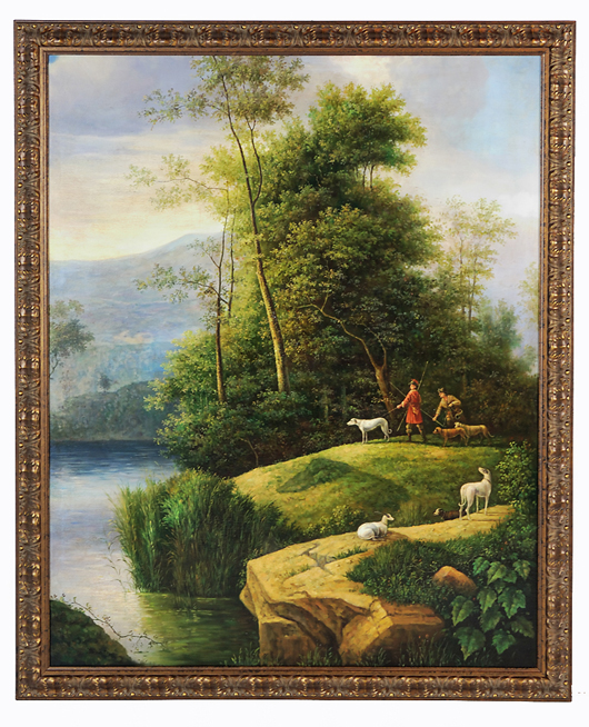 Donati's 19th Century Oil Painting of Hunt Scene. Image courtesy Morton Kuehnert Auctioneers.