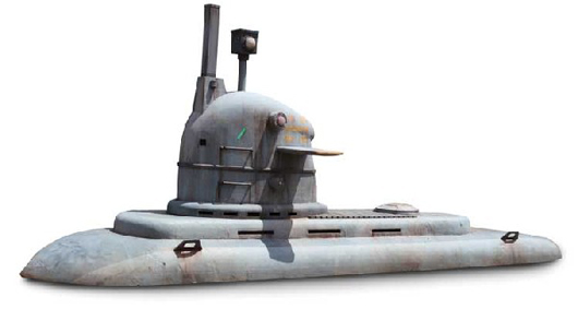 Galaga submarine conning tower and deck. Estimate $1,000 - $1,500. Image courtesy LiveAuctioneers.com and Profiles in History.