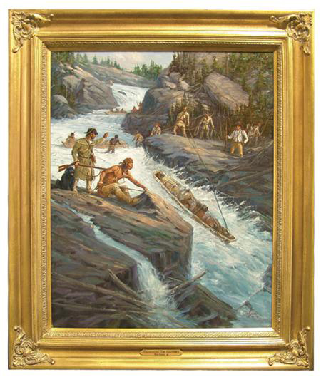 Western Nebraska artist Ted Long (1932-2007) painted ‘Descending The Columbia’ in the early 2000s. The signed oil on canvas, 30 inches by 24 inches, carries a $10,000-$20,000 estimate. Image courtesy of Allard Auctions Inc.