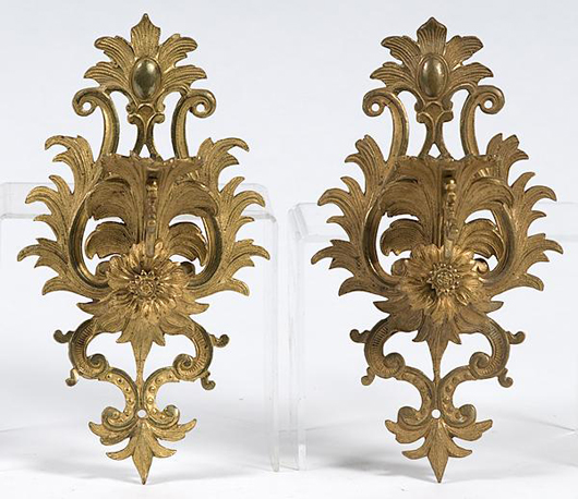 It's all in the details, and this pair of English brass tiebacks with ornate scroll design could add a touch of Old World luxury to even the simplest pair of drapes. The opening bid on the pair is $150 in Cowan's Auctions' Aug. 14 Decor sale. Image courtesy LiveAuctioneers.com and Cowan's Auctions.