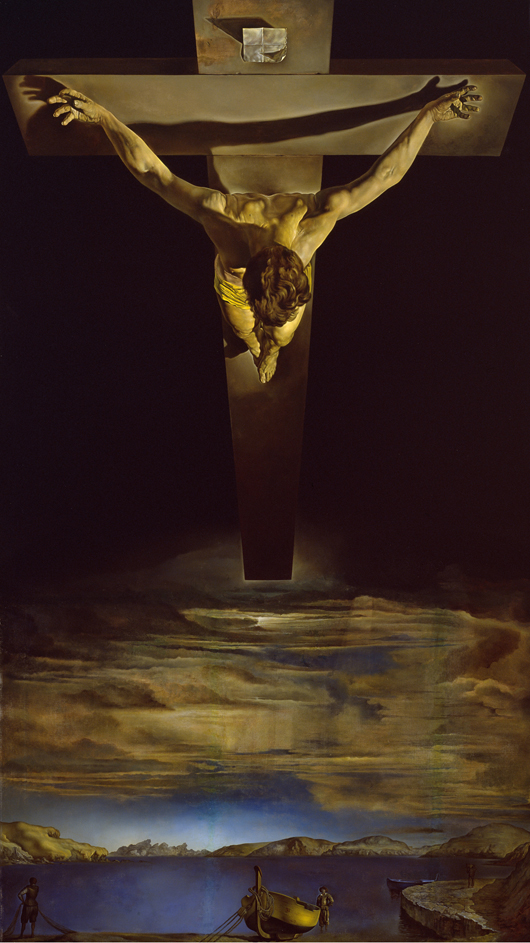 Christ of St. John of the Cross, 1951. Oil on Canvas. 80 3/4 x 45 3/4 inches. Kelvingrove Art Gallery and Museum. ® Culture and Sport Glasgow (Museums).