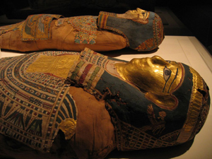 Visitors to the Ancient Egypt exhibit hall at the Anniston Museum of Natural History can view mummies from the Ptolemaic Period of 2,300 years ago. Image courtesy of the Anniston Museum of Natural History.