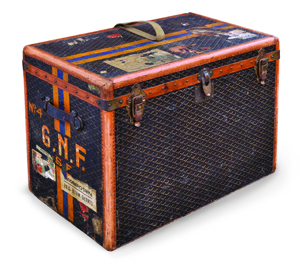 Circa-1900 Goyard steamer trunk purchased at yard sale for $20, sold at Clars Auction Gallery's Aug. 8 sale for $5,629. Image courtesy Clars.