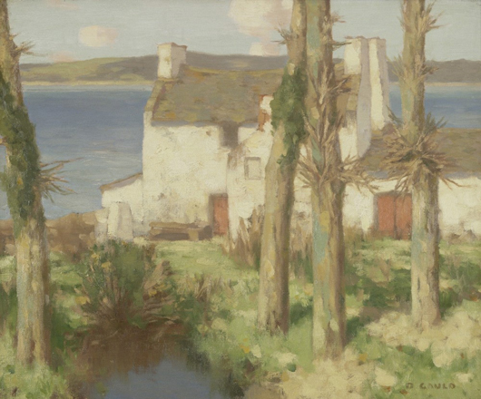 David Gauld, (1865-1936), 'A Breton Village,' oil on canvas, 20 by 24 ins, on show at the Fleming Collection's exhibition of works by the Glasgow Boys. Image courtesy The Fleming-Wyfold Art Foundation. 