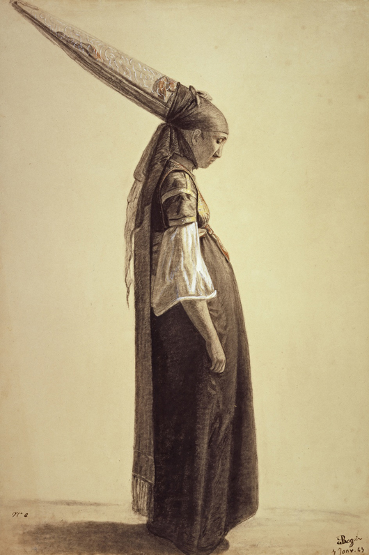 Louis Roguin, A Jewish Lady from Algiers, on view at the Wallace Collection's exhibition of French drawings from the National Gallery of Scotland from Sept. 23 to Jan. 3. Image courtesy of National Gallery of Scotland.