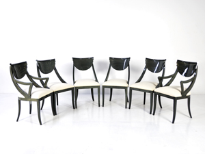 Set of six Pietro Costantini dining room chairs. Image courtesy Morton Kuehnert Auctioneers.