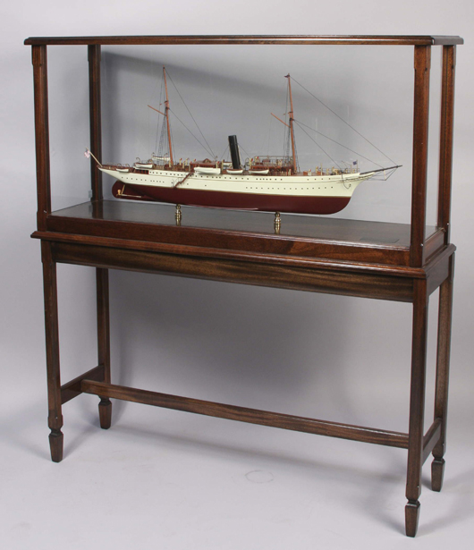 Model of the presidential steam yacht Mayflower, 50 inches long by 15 inches wide by 55 inches high, estimate: $5,000-$7,000 Image courtesy of Kaminski Auctions