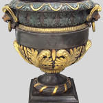 Bronze polychrome and gilt decorated pedestal urn. Estimate: $4,000-$6,000. Image courtesy of William Jenack Estate Appraisers and Auctioneers.