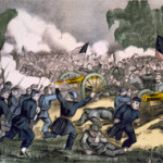 Currier & Ives lithograph of The Battle of Gettysburg, fought July 1-3, 1863. Library of Congress image.