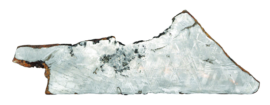 Polished slice cut from the Seymchan Meteorite discovered in 1967 in the USSR. TimeLine Auctions image.