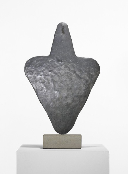 William Turnbull ‘Metamorphic Venus I,’ United Kingdom, 1982, bronze mounted on sandstone, 23 1/2 inches high by 14 inches wide, signed with artist's cipher, dated and numbered to verso '5/6 82,' est. $50,000-$70.000. Image courtesy of Wright.