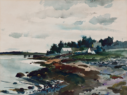 Andrew Newell Wyeth (American, 1917-2009), Low Water, signed, estimate $80,000-$120,000. Skinner Inc. image.