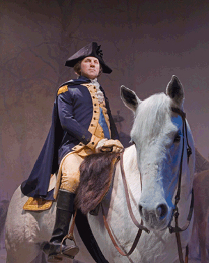 The exhibition at the N.C. Museum of History includes three life-size models depicting Washington as a teenage surveyor, as Commander-in-Chief at age 45 (as shown here) and as the nation’s first President taking the oath of office. Courtesy of the Mount Vernon Ladies’ Association and N.C. Museum of History.