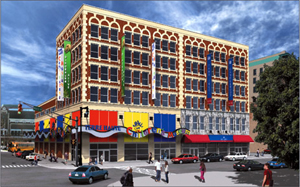 Artist's rendering of the new Terre Haute Children's Museum to be located at 8th and Wabash Avenue in Terre Haute, Indiana. Image courtesy of the museum.
