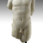 This Roman marble torso is from a statuette of a young god, possibly Apollo. It is 6 inches high, dates to the first or second century and has a $6,000-$9,000 estimate. Image courtesy of Artemis Gallery Live.com.