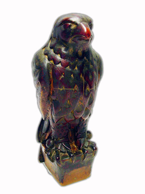 Resin statuette used in the filming of the Hollywood classic The Maltese Falcon, starring Humphrey Bogart. Sold at Guernsey's Sept. 24, 2010 auction for $305,000. Image courtesy LiveAuctioneers.com Archive and Guernsey's.