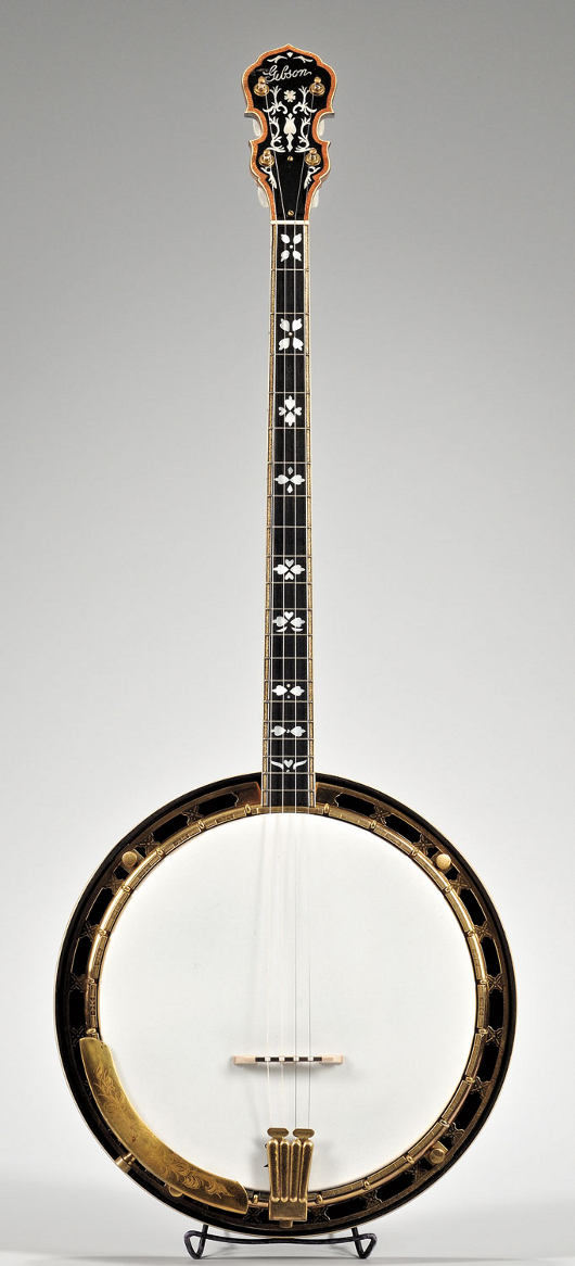 Gibson style PT-6 banjo, circa 1928, estimate $8,000-$12,000. Image courtesy Skinner Inc.