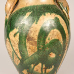 A slip and copper oxide decorated redware jar, stamped ‘C.A. Haun’ (Christopher Alexander Haun, Tennessee 1821-1861), is one of the star pottery offerings (est. $28,000-$32,000). Image courtesy of Case Antiques.