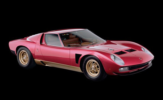 1971 Lamborghini Miura SVJ, estimate $800,000-$1.1M. Image courtesy of RM Auctions and LiveAuctioneers.com.