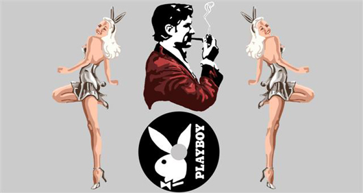 Artist's rendering of design to be applied to a martini glass which will be signed by Playboy founder Hugh Hefner. Auctions Neapolitan image.