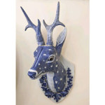 One of a pair of Chinese export blue and white stag's head wall mounts sold by Duke's of Dorchester for £20,000 ($32,000) at their sale of the contents of Melplash Court.