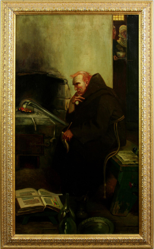 Howard Pyle (American, 1853-1911), ‘Portrait of Roger Bacon,’ 1900, oil on canvas, 35 1/4 inches x 20 inches. Estimate: $50,000-$75,000. Image courtesy of Kaminski Auctions.