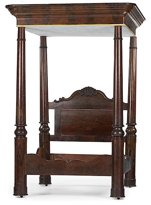 Gothic Revival mahogany tester bed - brought $5,581. Image courtesy of Cowan’s Auctions Inc.