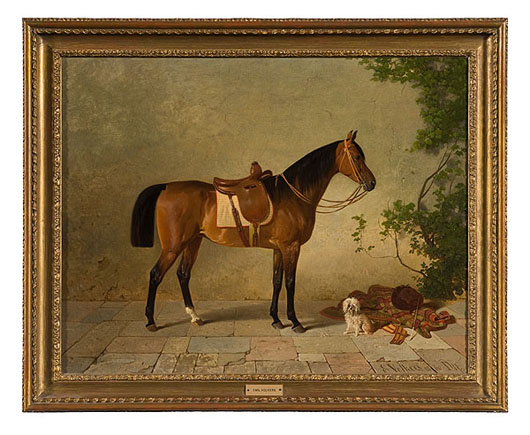 A portrait of a horse and dog by Emil Volkers - realized $4,700. Image courtesy of Cowan’s Auctions Inc.