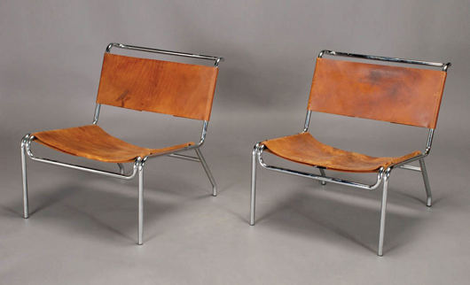 Pair of Marcel Breuer lounge chairs. Estimate: $800-$1,000. Image courtesy of Michaan’s Auction.
