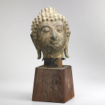 Burmese bronze Buddha head, estimate $2,500-$3,500. Rago image.