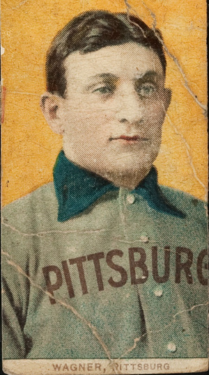 Honus Wagner T206 baseball card, 1909-1911, being offered at auction on Nov. 4 to benefit the School Sisters of Notre Dame. Image courtesy of Heritage Auctions.
