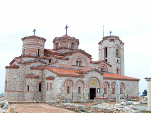 Macedonia is home to a wealth of treasures, both cultural and architectural, including the church of St. Kliment & St. Paneleymon, at Plaoshnik in Ohrid. Dec. 25, 2007 photo by Apcbg.